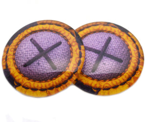 X-Stitch Glass Eyes with Fabric Button Design