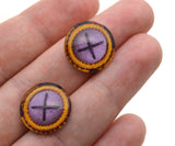 16mm X-Stitch Glass Eyes with Fabric Button Design