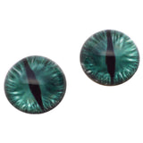 High Domed Teal Green and Gray Dragon Glass Eyes