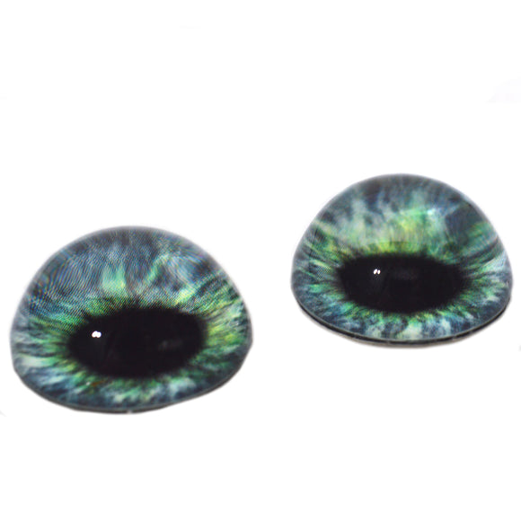 High Domed Teal Green Human Glass Eyes