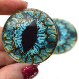 Turquoise Blue Dragon Glass Eyes