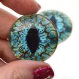 30mm Turquoise Blue Dragon Glass Eyes