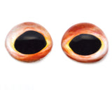 High Domed Veined Peach and Red Fish Fry Glass Eyes