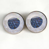 Mother of pearl white iridescent fish sew-on glass eyes