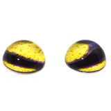 High Domed Yellow and Purple Octopus Glass Eyes