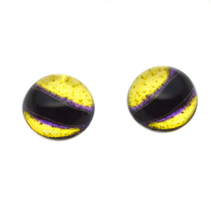 High Domed Yellow and Purple Octopus Glass Eyes