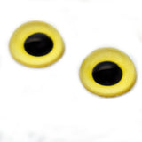 High Domed Yellow Snow Owl Glass Eyes