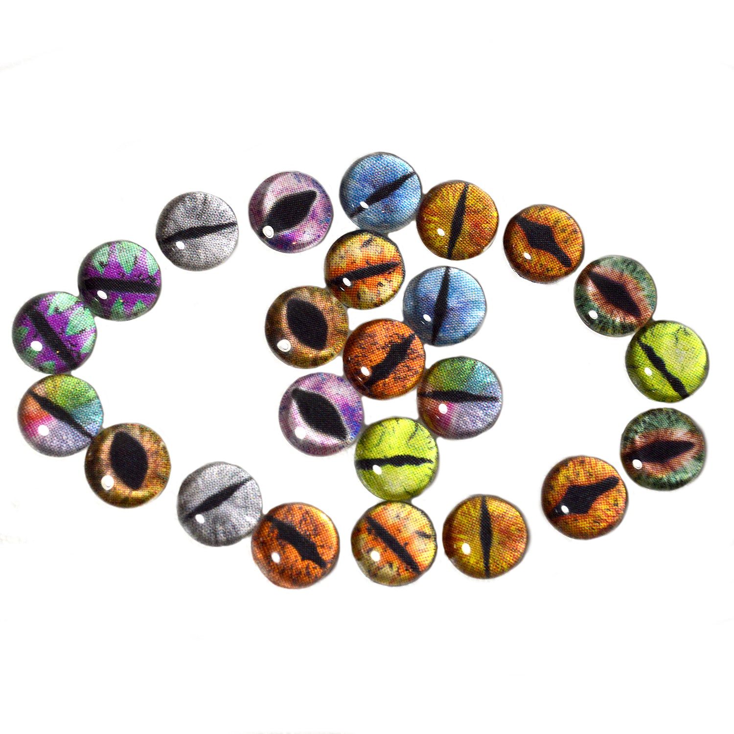 12 Pairs of 8mm Dragon Glass Eyes – Handmade Glass Eyes