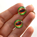 14mm Green and Orange Dragon Glass Eyes