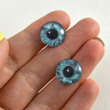 14mm Mint Blue Mermaid Glass Eyes