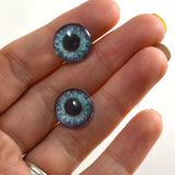 14mm Purple and Teal Clockface Steampunk Glass Eyes