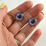 14mm Steampunk Gear Glass Eyes in Light Blue and Purple
