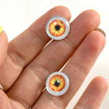 14mm Orange and Yellow Human Glass Eyes with Whites