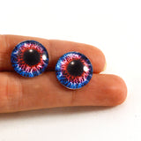 16mm Blue and Red Fantasy Glass Eyes