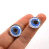 16mm Blue Human Glass Eyes with Whites