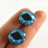 16mm Bright Blue Cat Glass Eyes