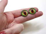 Green and Orange Dragon Glass Eyes