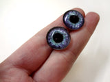 Purple and Teal Clockface Steampunk Glass Eyes