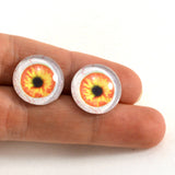 16mm Orange and Yellow Human Glass Eyes with Whites