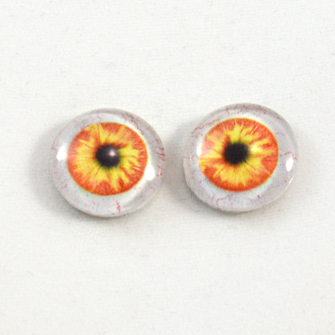 Sensational Green and Orange 50mm Glass Eyes – Handmade Glass Eyes