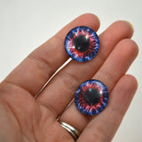 20mm Blue and Red Fantasy Glass Eyes