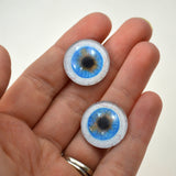 20mm Blue Human Glass Eyes with Whites