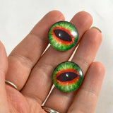 20mm Green and Orange Dragon Glass Eyes
