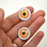 20mm Orange and Yellow Human Glass Eyes with Whites