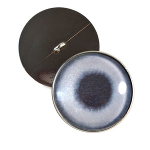 Sew On Buttons Metallic Silver Glass Eyes