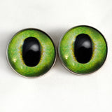30mm Sew On Buttons Friendly Green Dragon Glass Eyes
