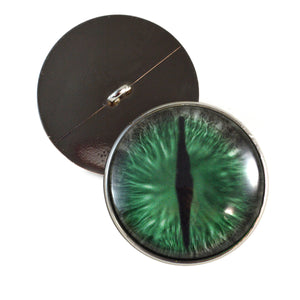 Sew On Buttons Green and Gray Dragon Glass Eyes