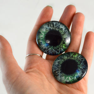 Green and Blue Human Glass Eye