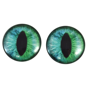 Cheshire Cat Glass Eyes in Blue and Green