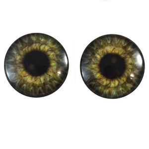 Steampunk Gear Glass Eye in Olive Green