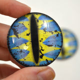 40mm Blue and Yellow Fantasy Dragon Glass Eye