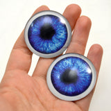 Dark Blue Anime Glass Eyes with Whites