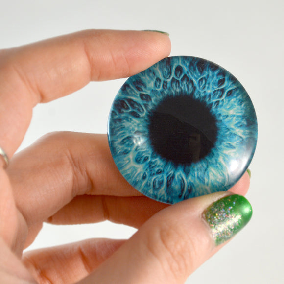 Bright Blue Human Glass Eye