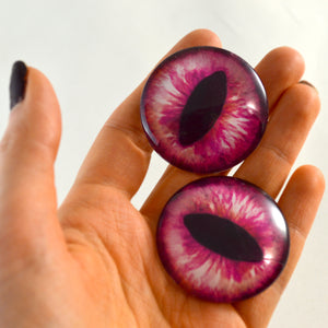 Hot Pink Dragon or Cat Glass Eyes