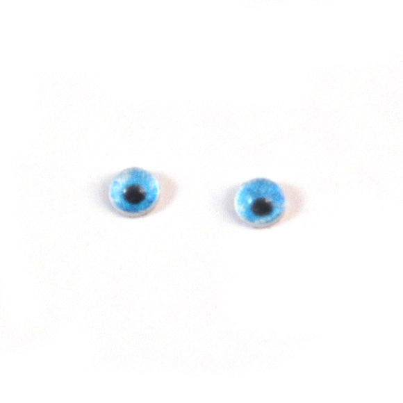 4mm Miniature Bright Blue Doll Glass Eyes