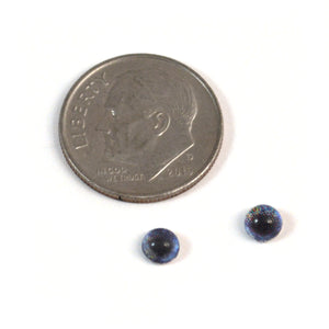4mm Miniature Dark Blue Human Doll Glass Eyes