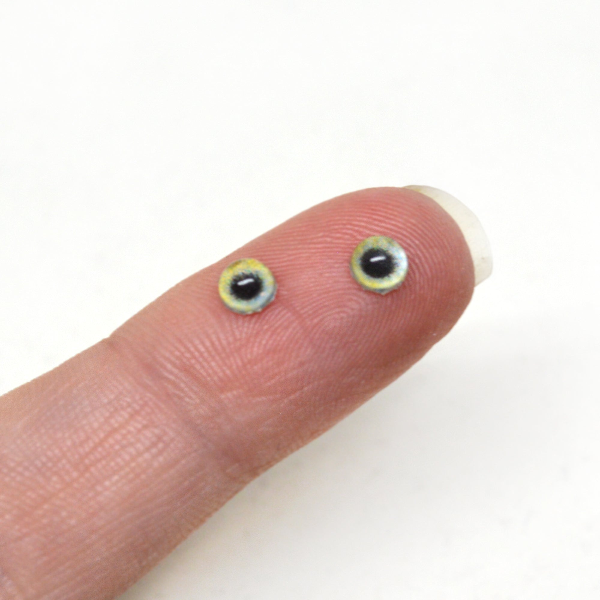 4mm Super Tiny Light Green Doll Human Glass Eyes – Handmade Glass Eyes