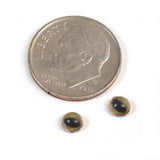 4mm Little Green and Brown Cat Glass Eyes