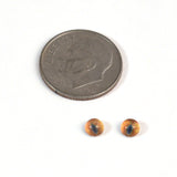 4mm Tiny Teal and Yellow Cat Glass Eyes