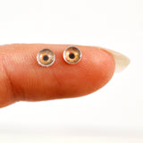 4mm Miniature Light Brown Doll Glass Eyes