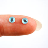 4mm Miniature Turquoise Blue Cat Glass Eyes