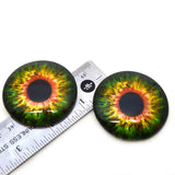 Sensational Green and Orange 50mm Glass Eyes