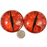50mm Red Dragon Glass Eyes - Large 2 Inch Fantasy Eyes