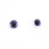 Sparkling 6mm Dark Purple Doll Glass Eyes with Whites