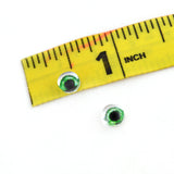 6mm Wide Green Doll Glass Eyes with Whites