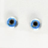 8mm Blue Human Glass Eyes with Whites